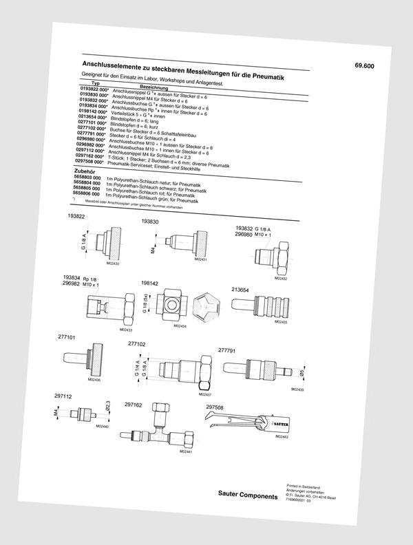 Raccordement pour prises de mesure