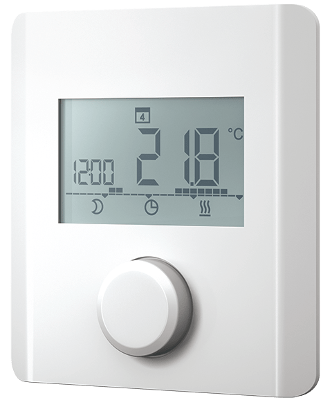 Elektronischer Raumthermostat für Heizen und Heizen/Kühlen mit Display